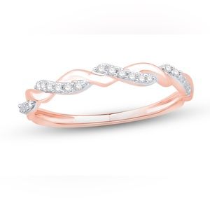 Diamond Anniversary Ring 1/15 ct tw Round-cut 10K Rose Gold (size 7)